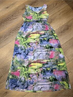 Mr Max abstract panting maxi dress S